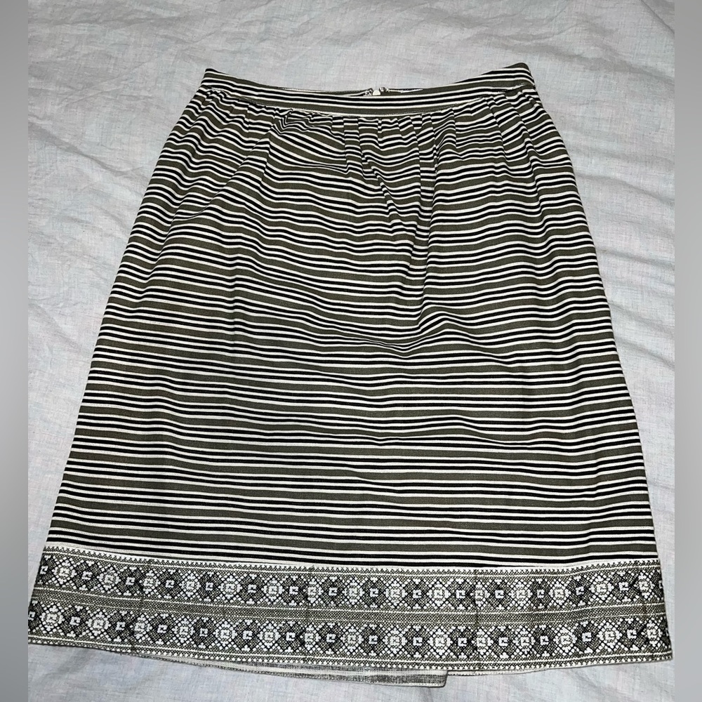 Black & Green Striped Skirt